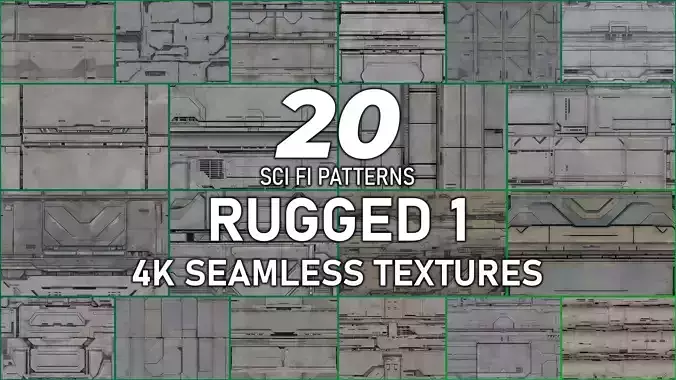 20 Seamless Sci-fi Panels - Rugged 1 Texture