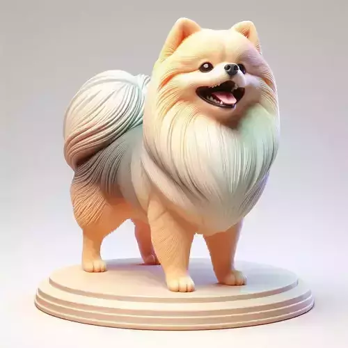 805 Laughing Pomeranian  Full Color 3D Model  fantasy