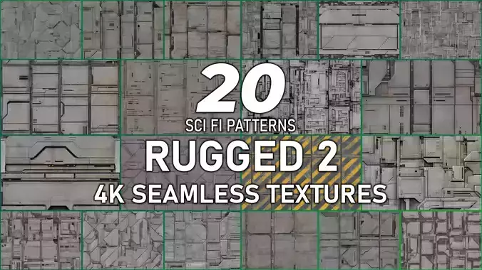 20 Seamless Sci-fi Panels - Rugged 2 Texture