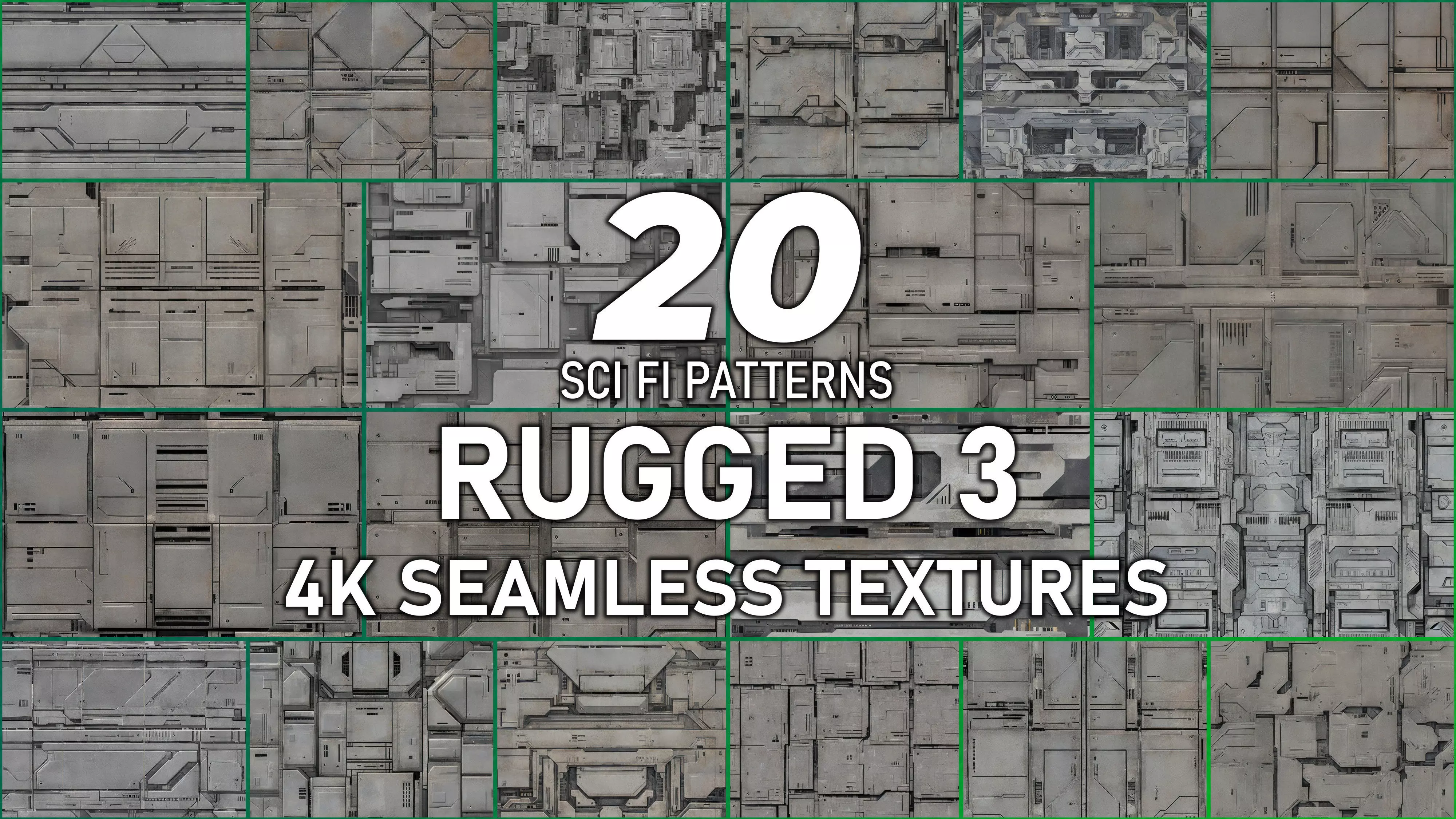 20 Seamless Sci-fi Panels - Rugged 3 Texture_0