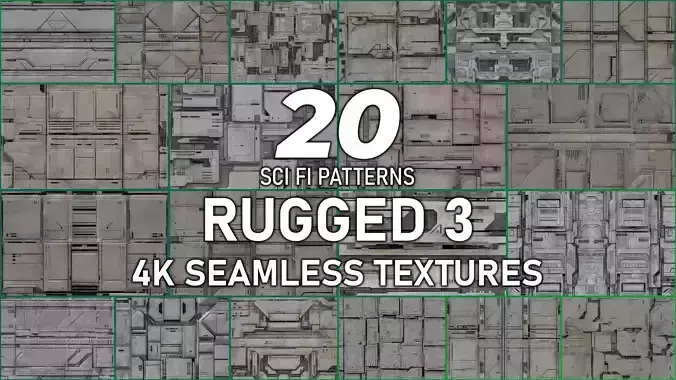 20 Seamless Sci-fi Panels - Rugged 3 Texture