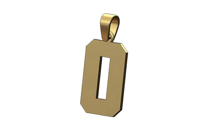 Number 0 zero varsity high school sports letterman pendant charm 3D print model