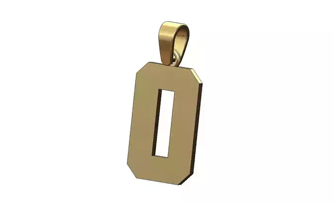 Number 0 zero varsity high school sports letterman pendant charm 3D print model