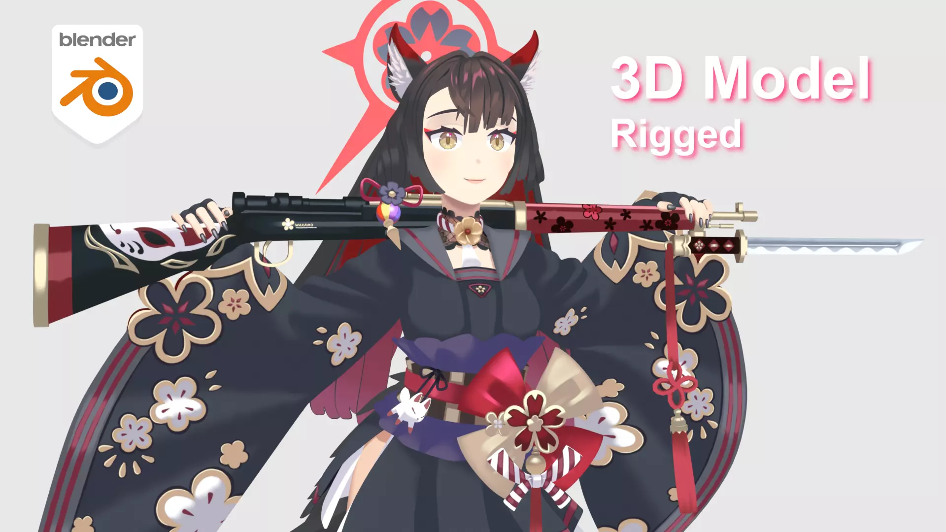 Kosaka Wakamo - Game Character 3D model  3D model_0