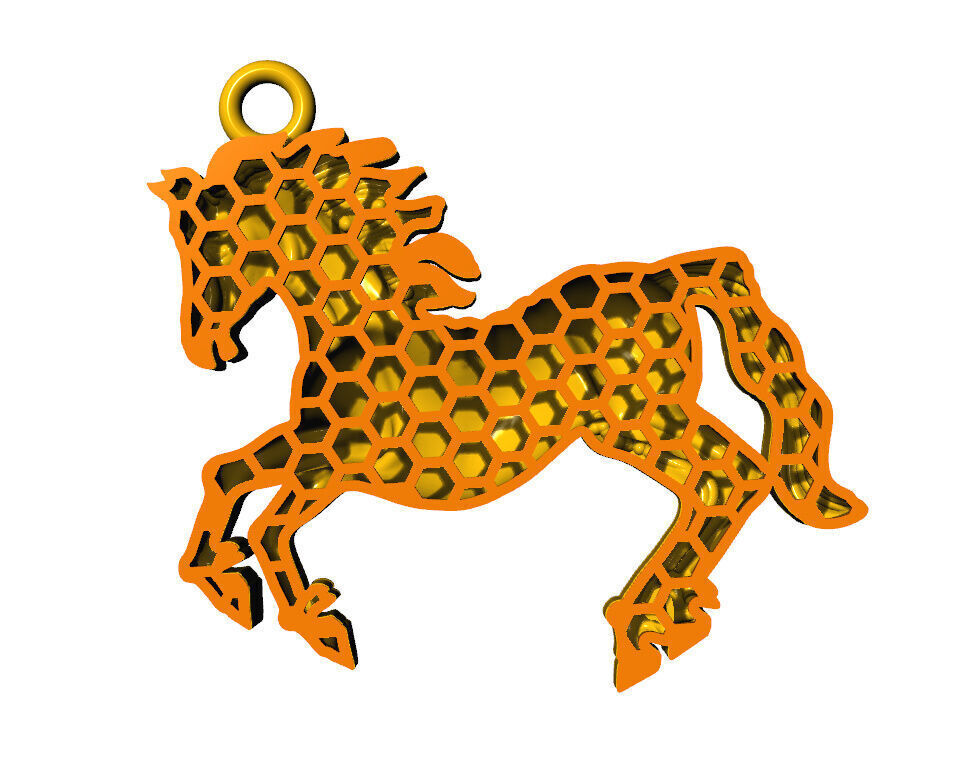 Horse Pendent  3D print model_5
