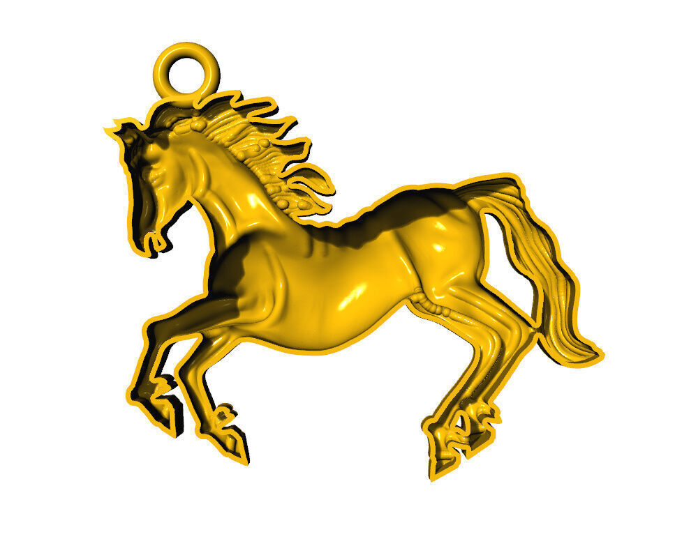 Horse Pendent  3D print model_6