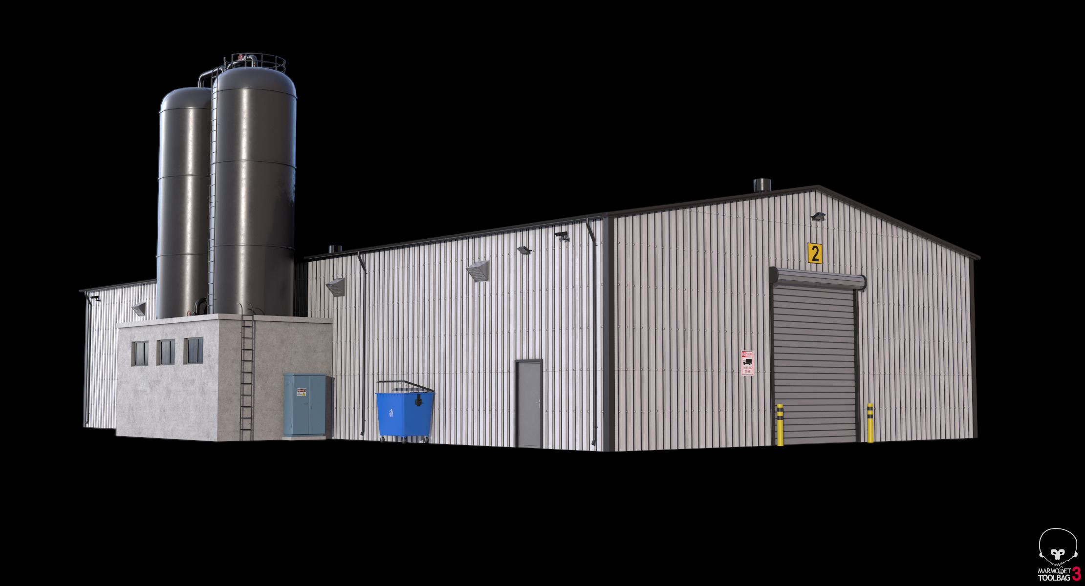 Industrial Building 6 Low-poly 3D model_13