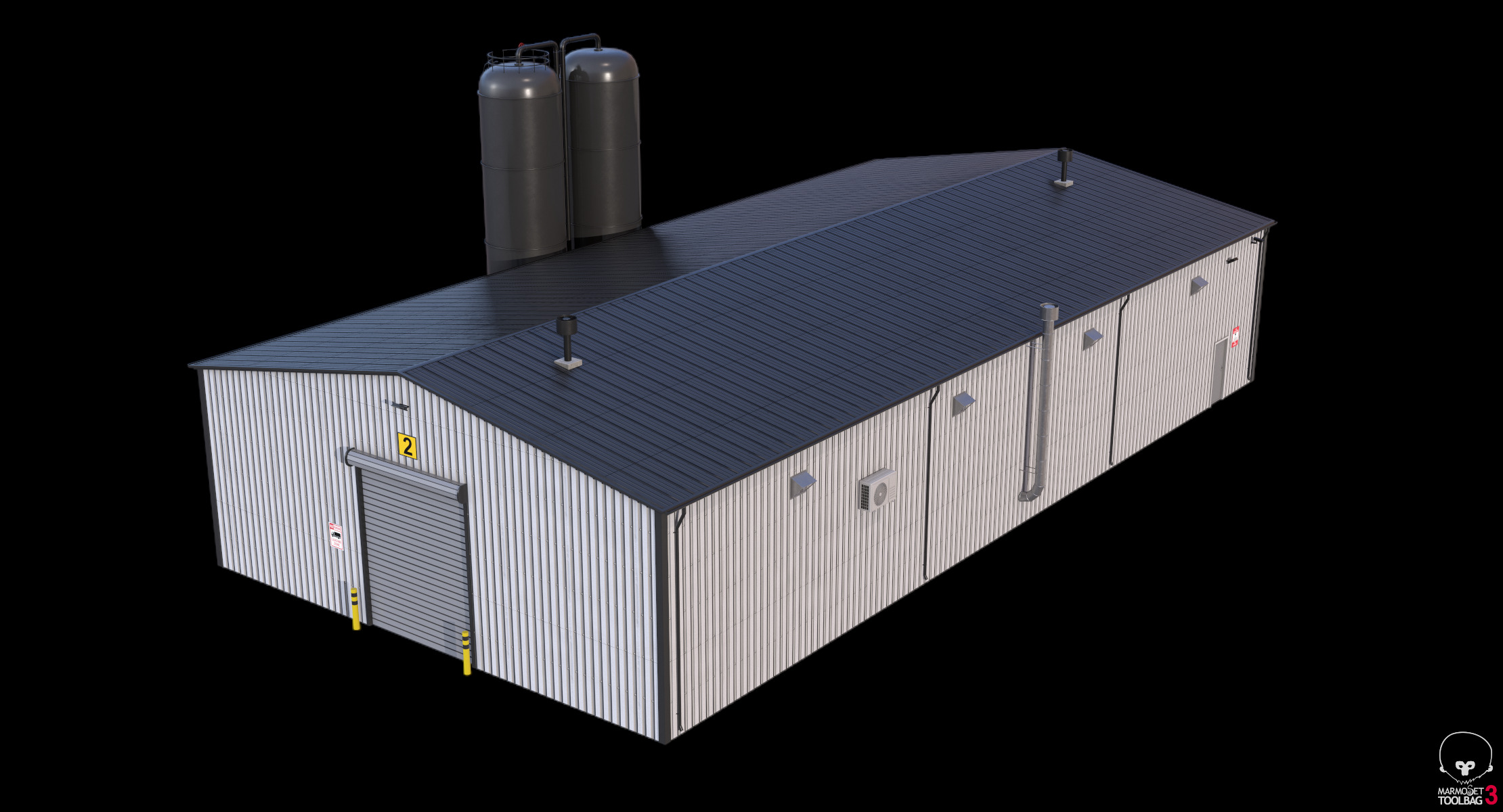 Industrial Building 6 Low-poly 3D model_14