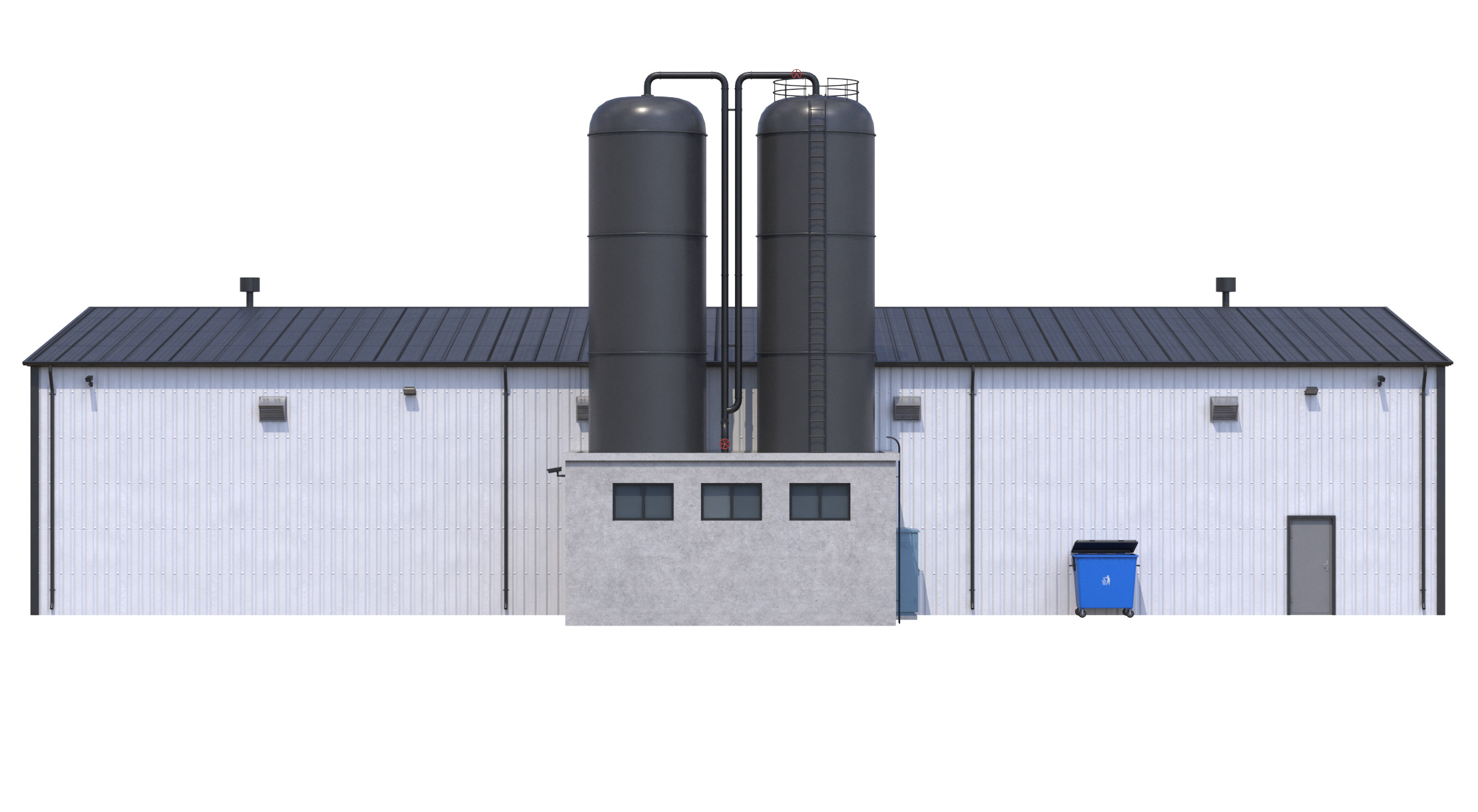 Industrial Building 6 Low-poly 3D model_6