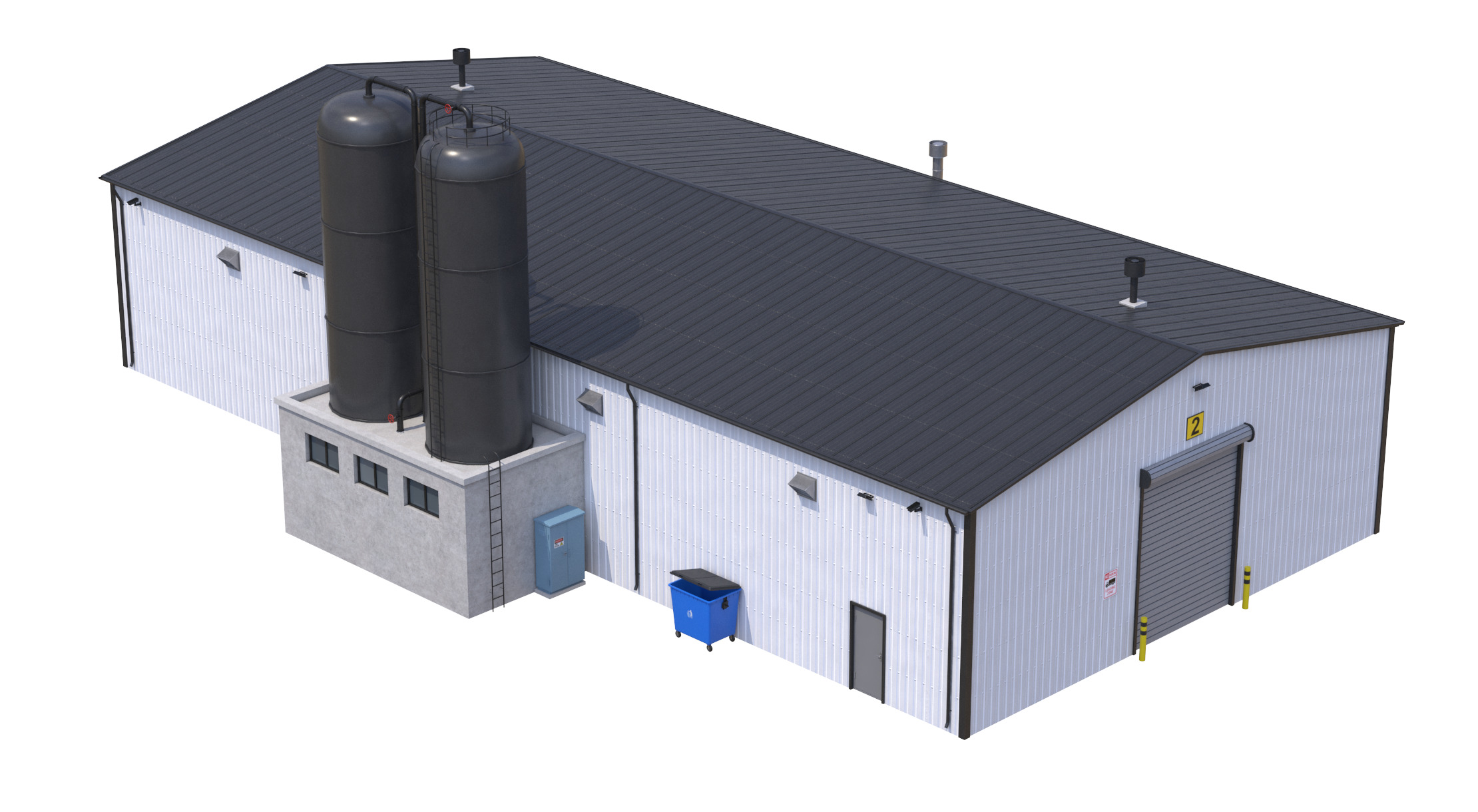 Industrial Building 6 Low-poly 3D model_1