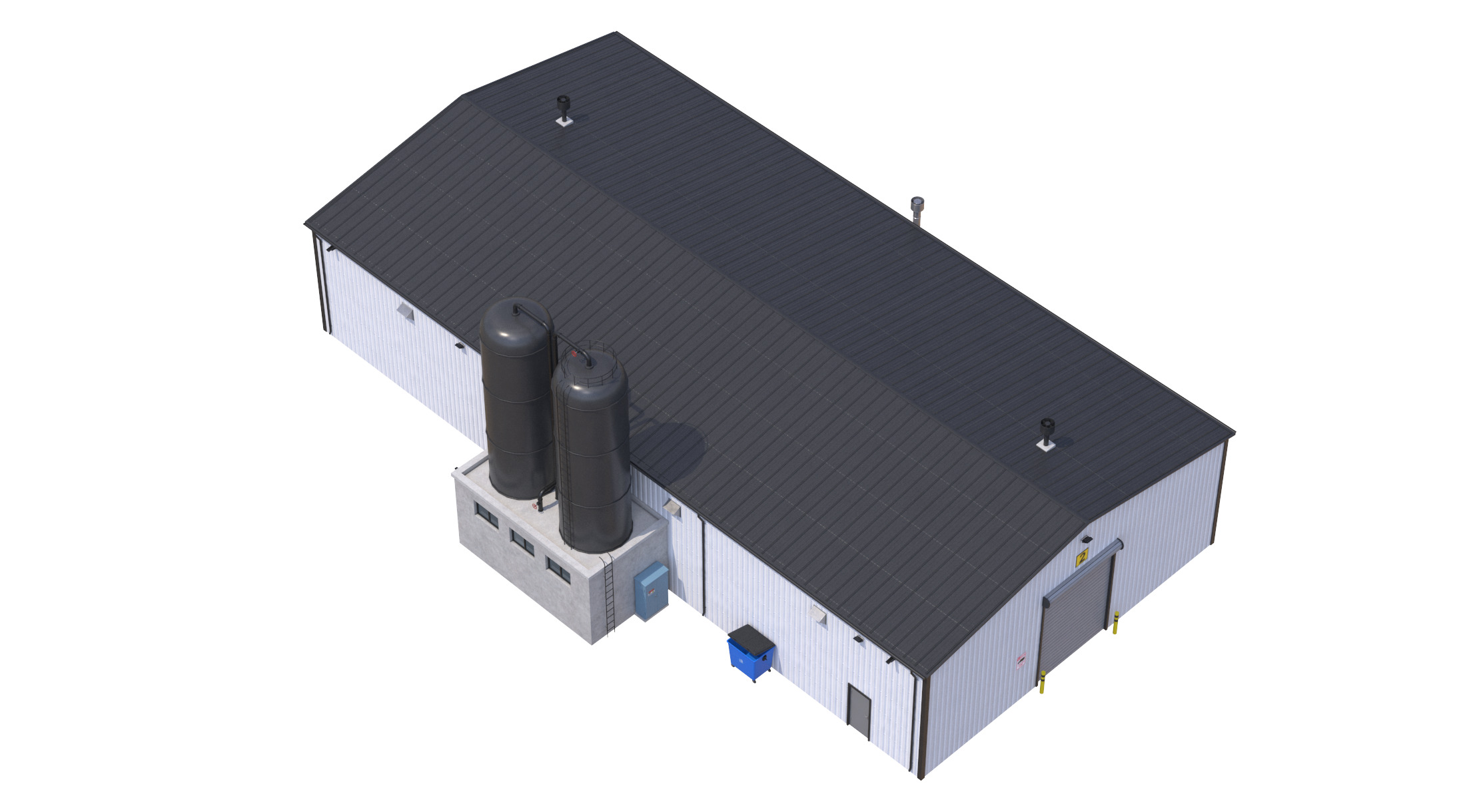 Industrial Building 6 Low-poly 3D model_8