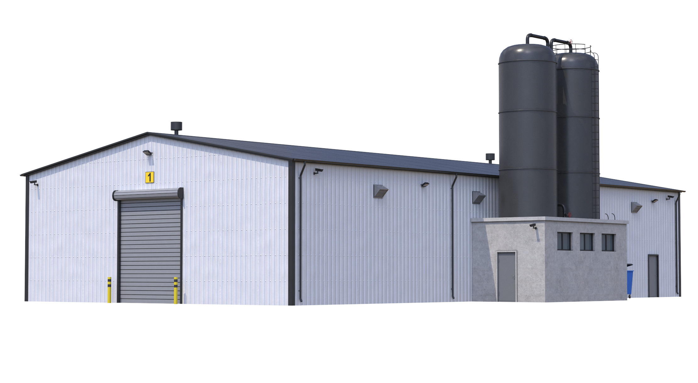 Industrial Building 6 Low-poly 3D model_4