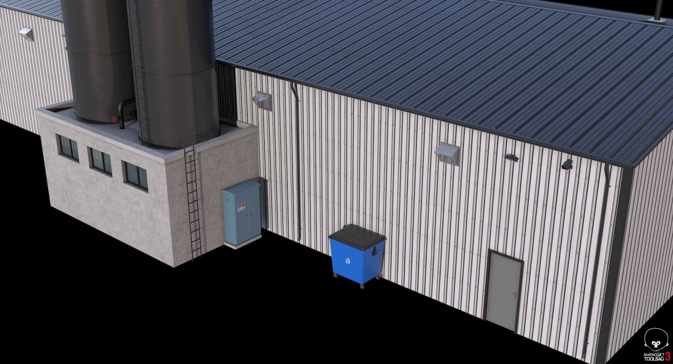 Industrial Building 6 Low-poly 3D model_16