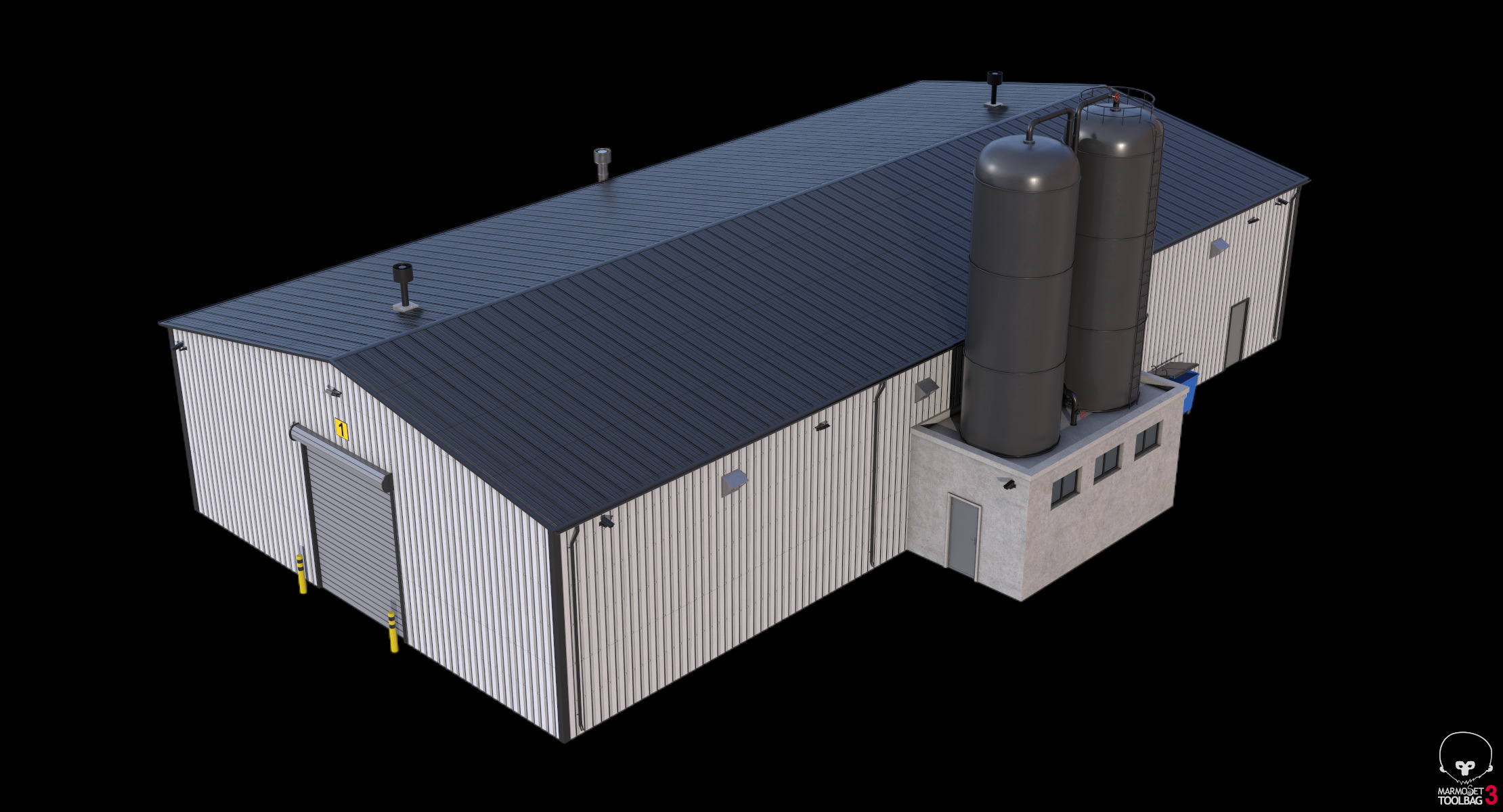 Industrial Building 6 Low-poly 3D model_17