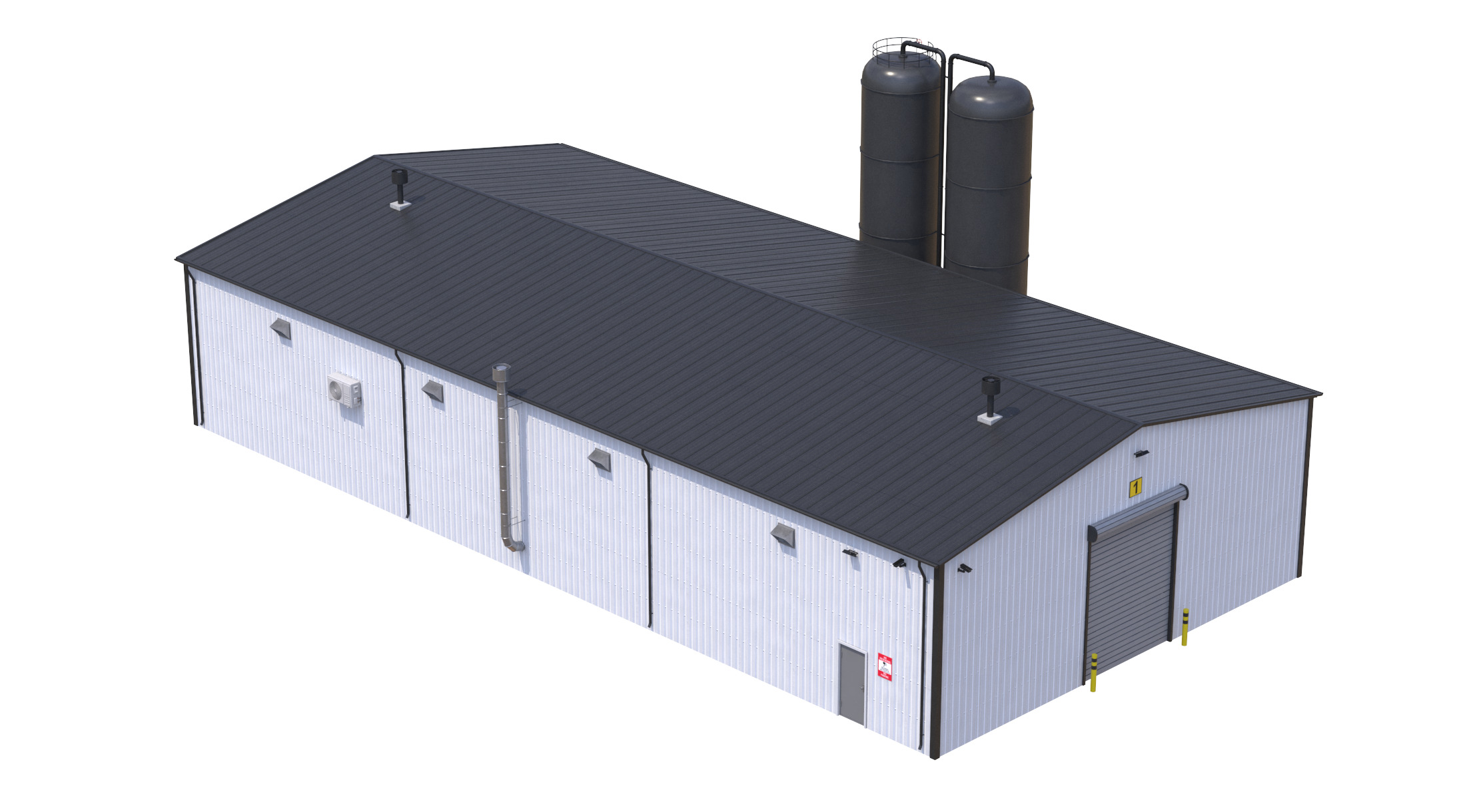 Industrial Building 6 Low-poly 3D model_2