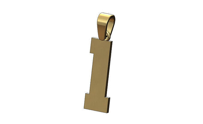 Number 1 one varsity high school sports letterman pendant charm 3D print model