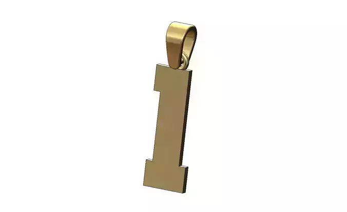 Number 1 one varsity high school sports letterman pendant charm 3D print model