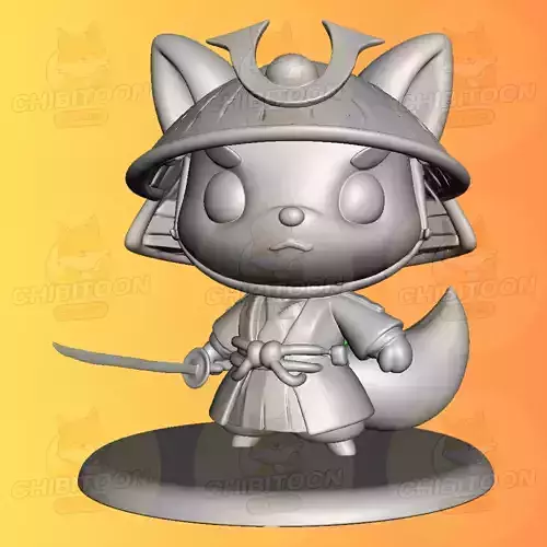 Kitsunari The Fox Samurai Chibi Kawaii