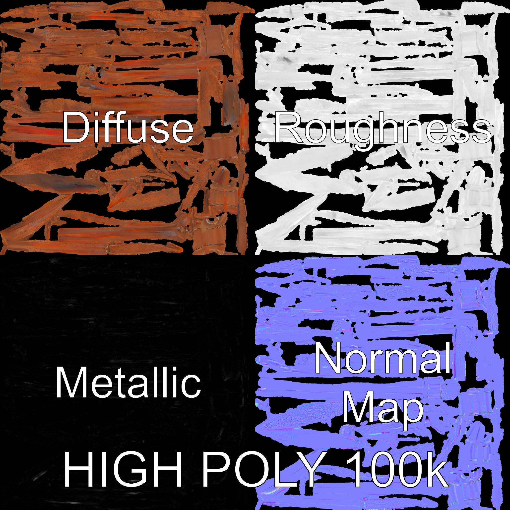 Rustic Cattail Reeds Model Pack Low-poly 3D model_4