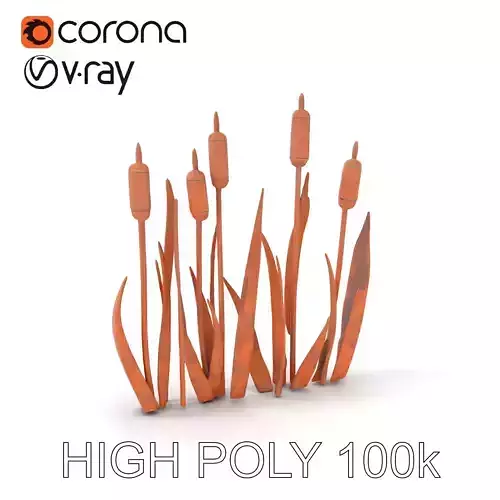 Rustic Cattail Reeds Model Pack Low-poly 3D model