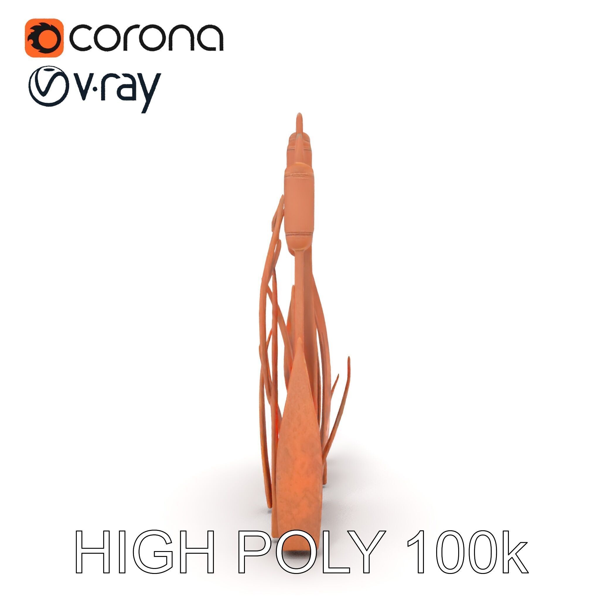 Rustic Cattail Reeds Model Pack Low-poly 3D model_12