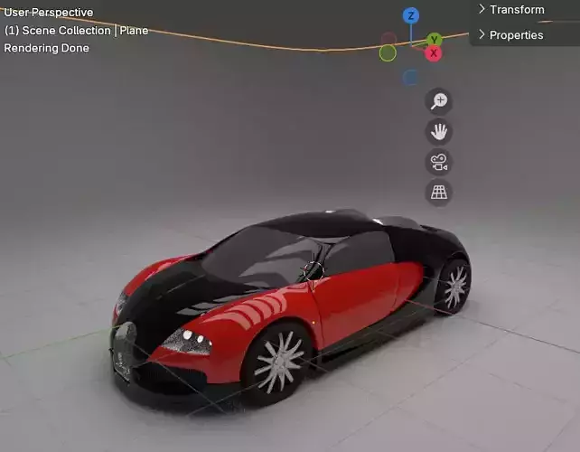 HD Bugatti Car Model 3D
