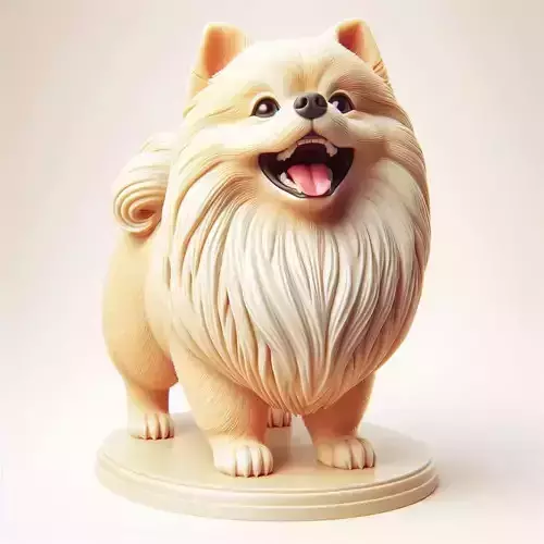 806 Laughing Pomeranian   Full Color  3D Model  fantasy