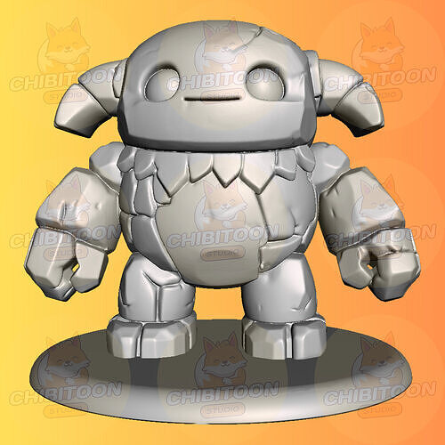 Rocko The Stone Golem Chibi Kawaii 3D print model