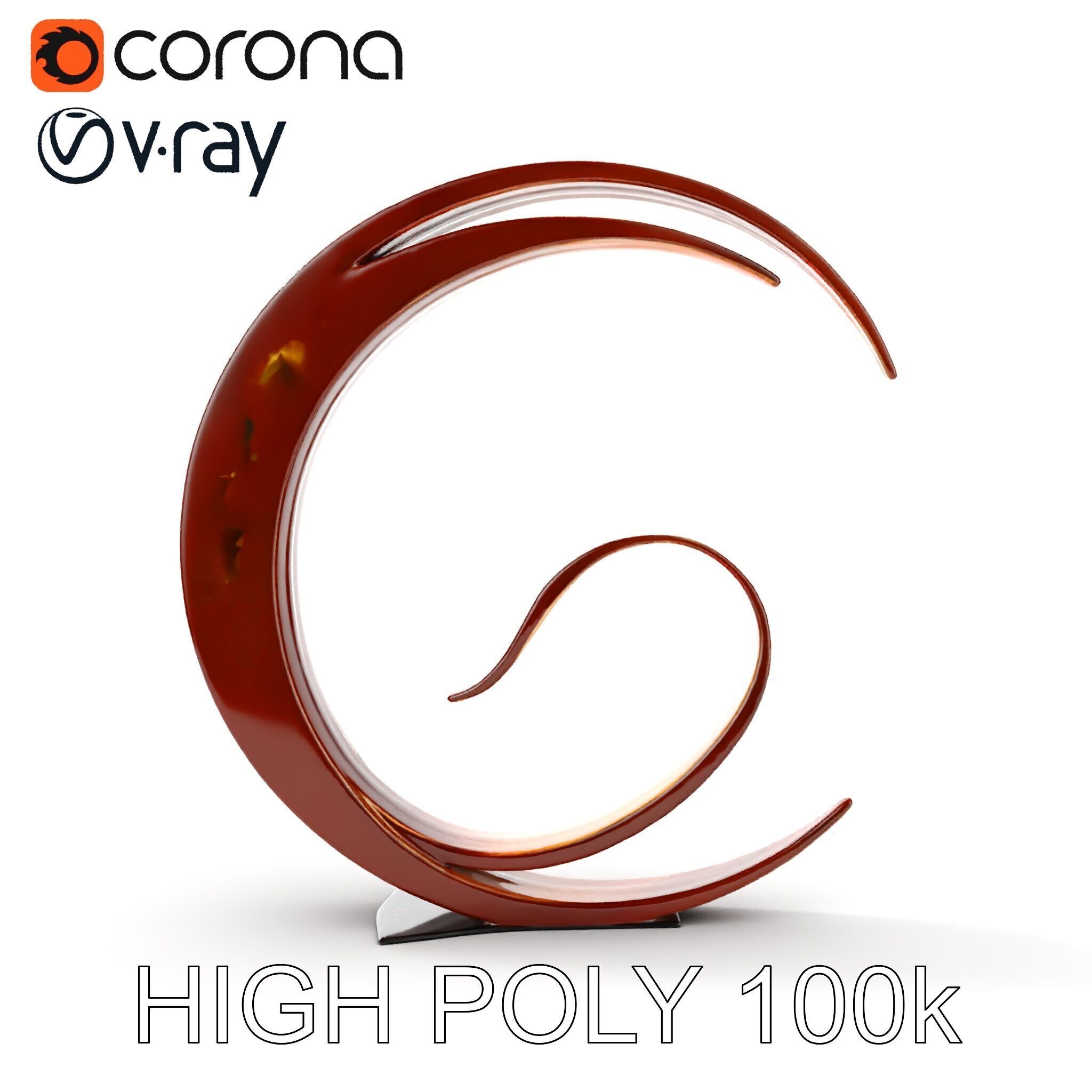 Abstract Metal Sculpture Model Pack Low-poly 3D model_16