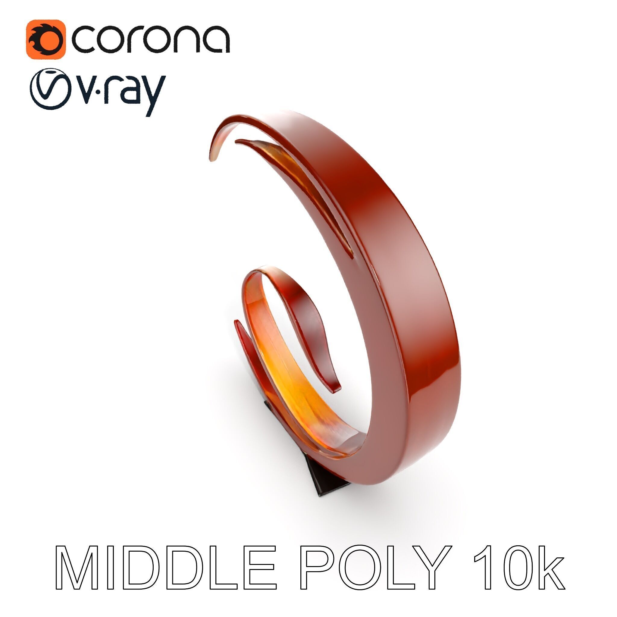 Abstract Metal Sculpture Model Pack Low-poly 3D model_20