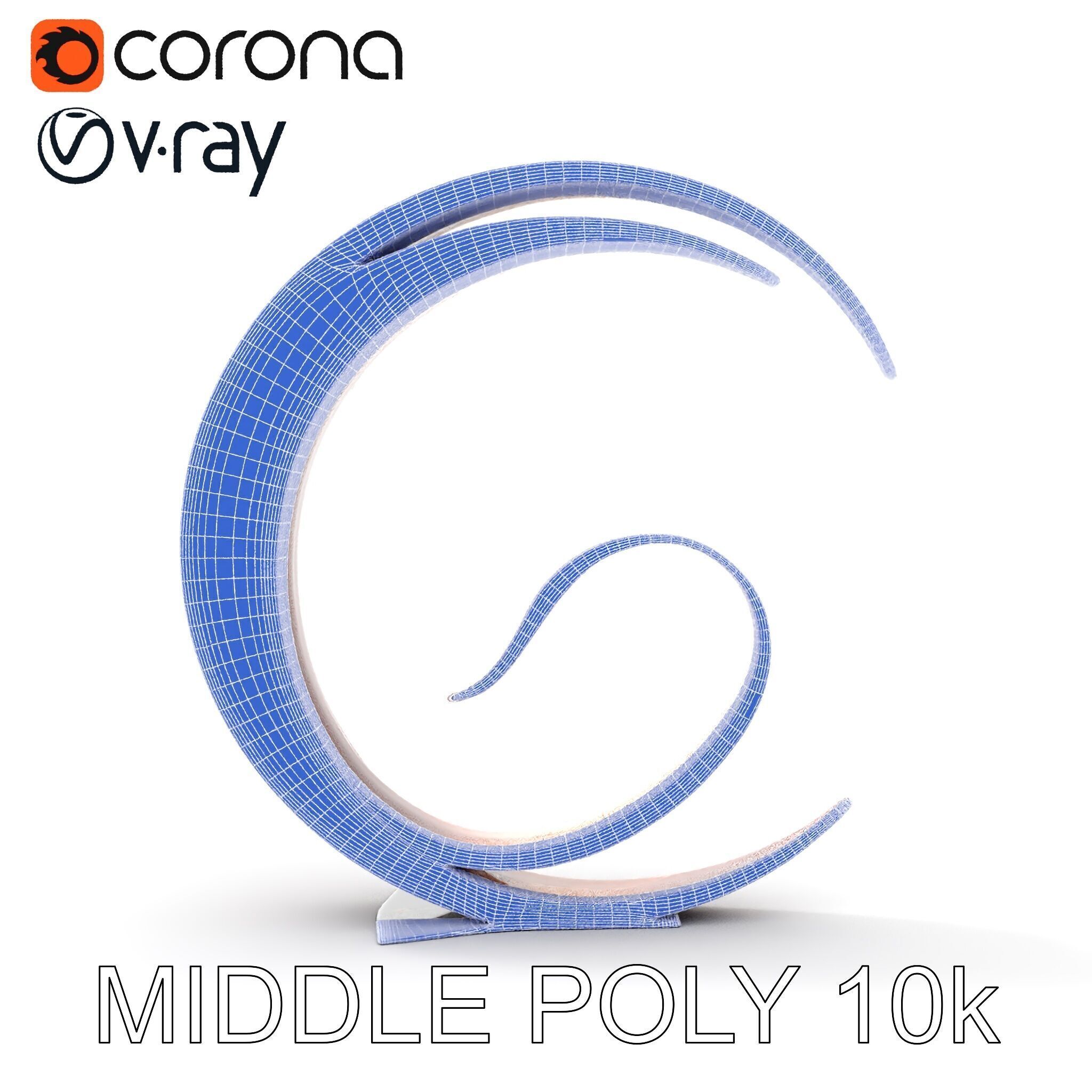 Abstract Metal Sculpture Model Pack Low-poly 3D model_31