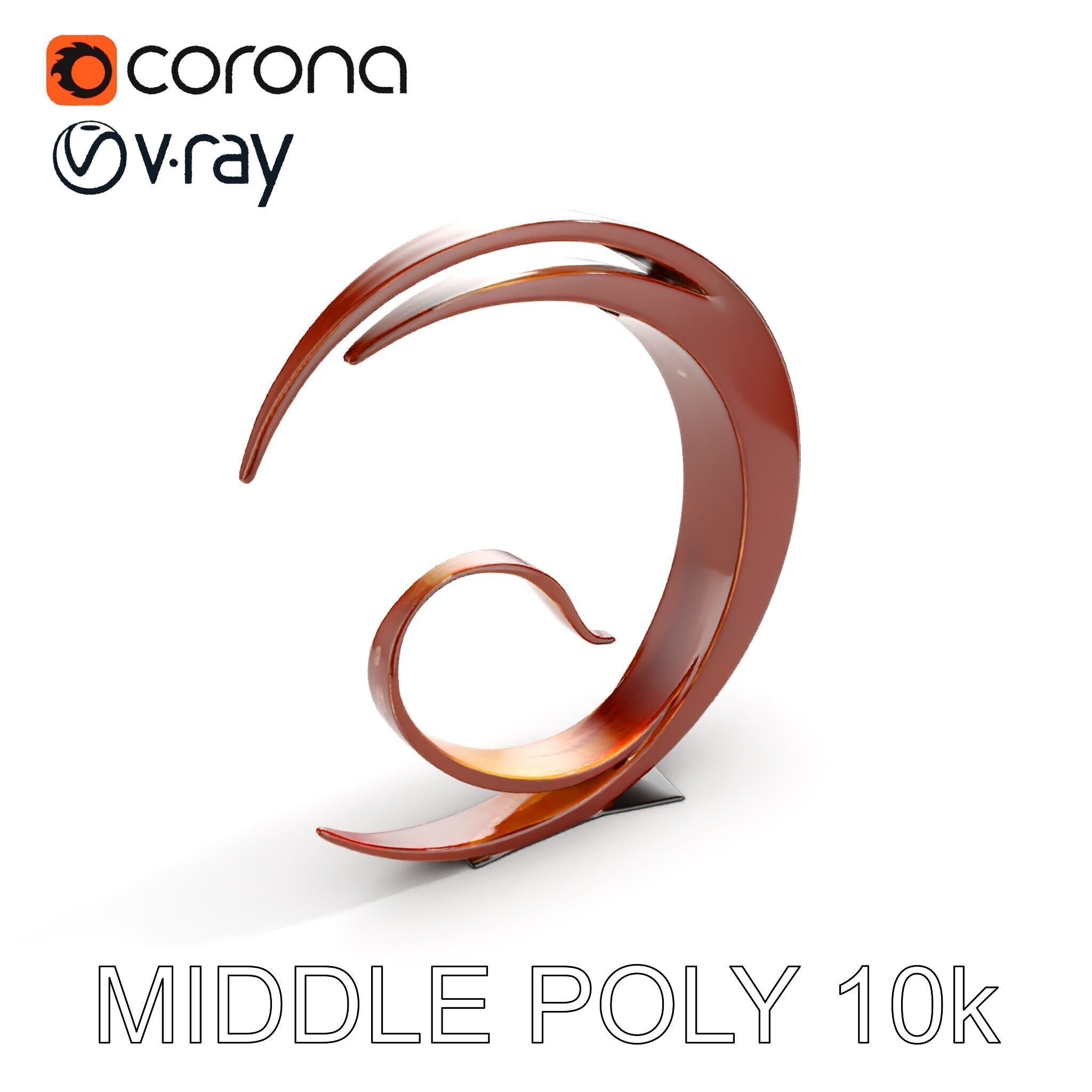 Abstract Metal Sculpture Model Pack Low-poly 3D model_17