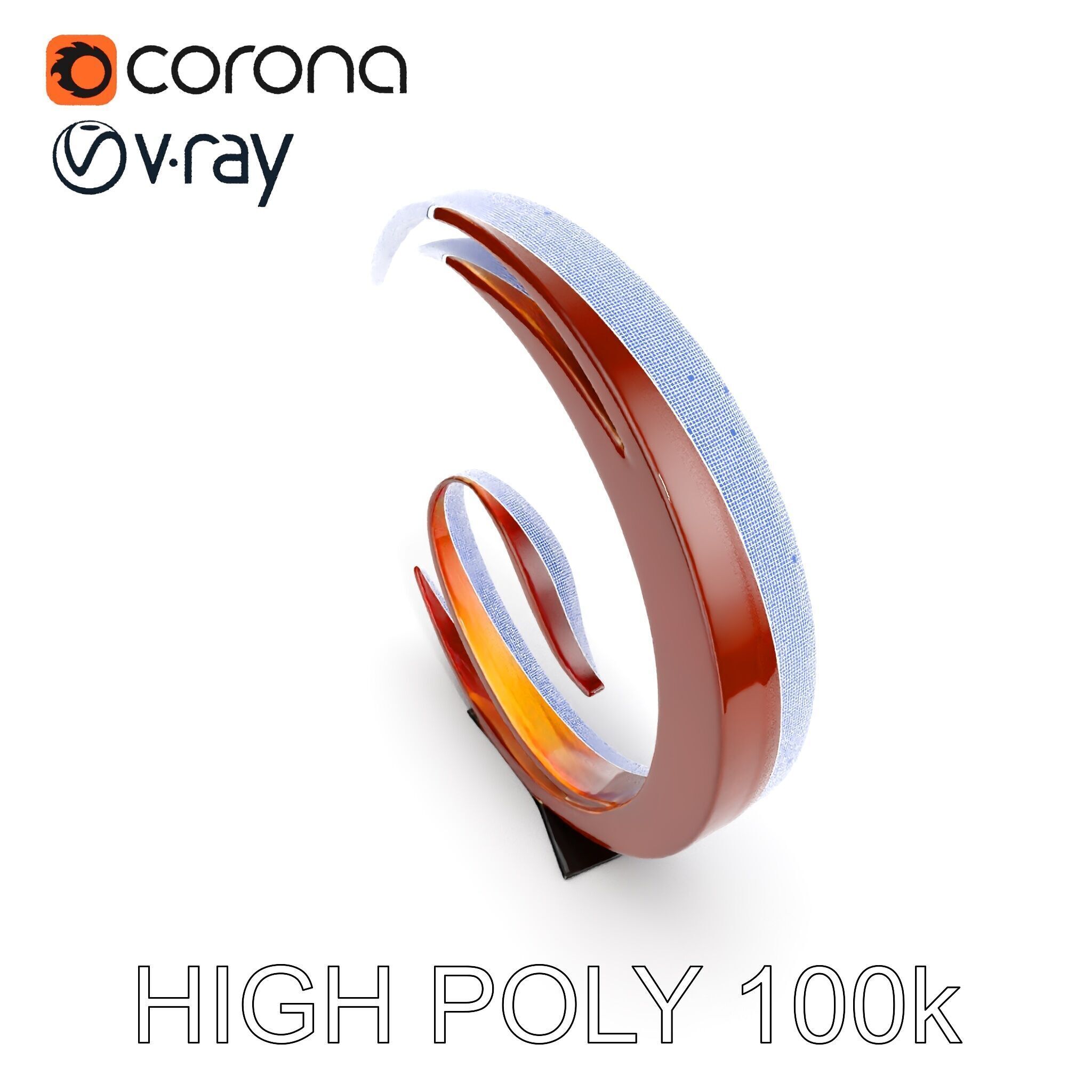 Abstract Metal Sculpture Model Pack Low-poly 3D model_36