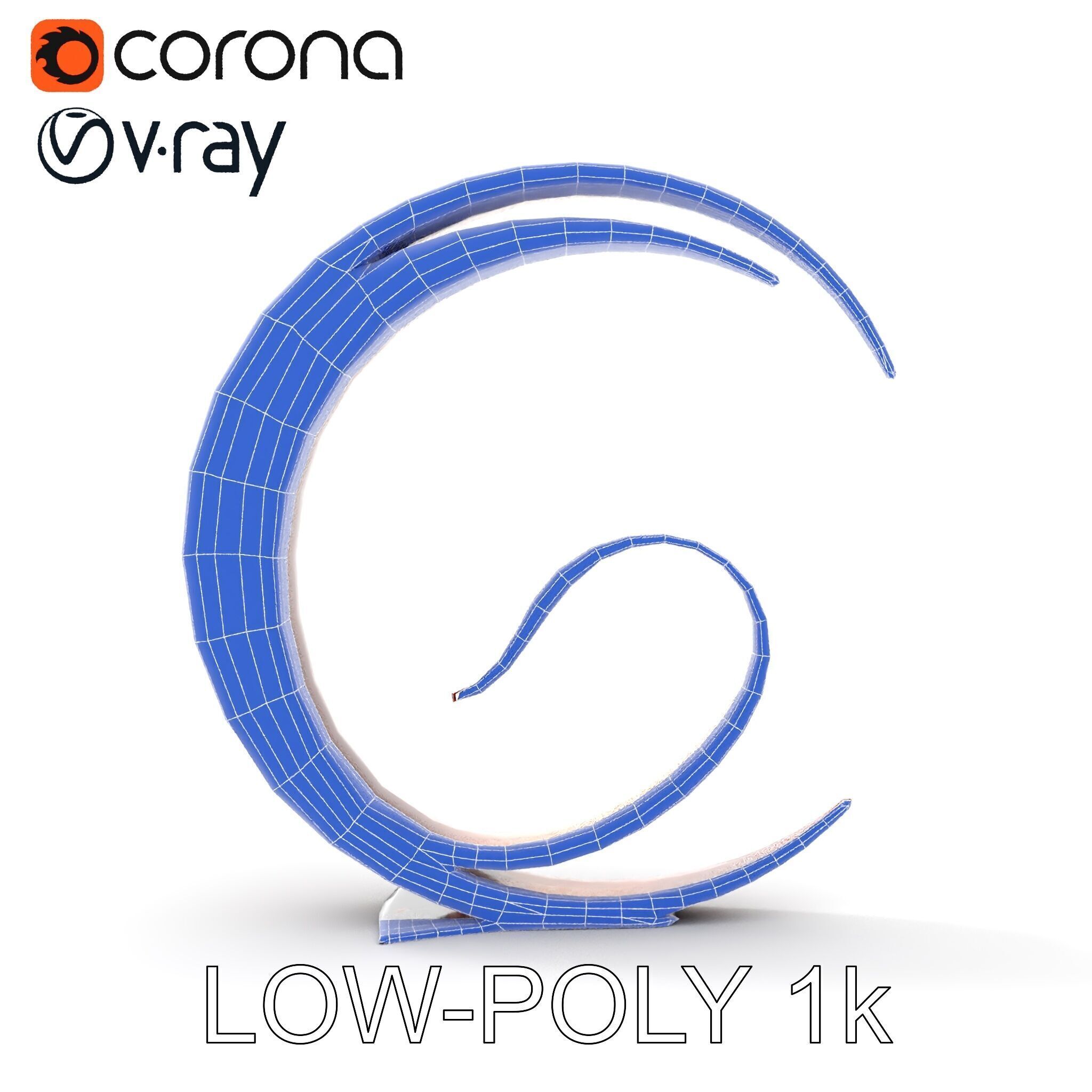 Abstract Metal Sculpture Model Pack Low-poly 3D model_32