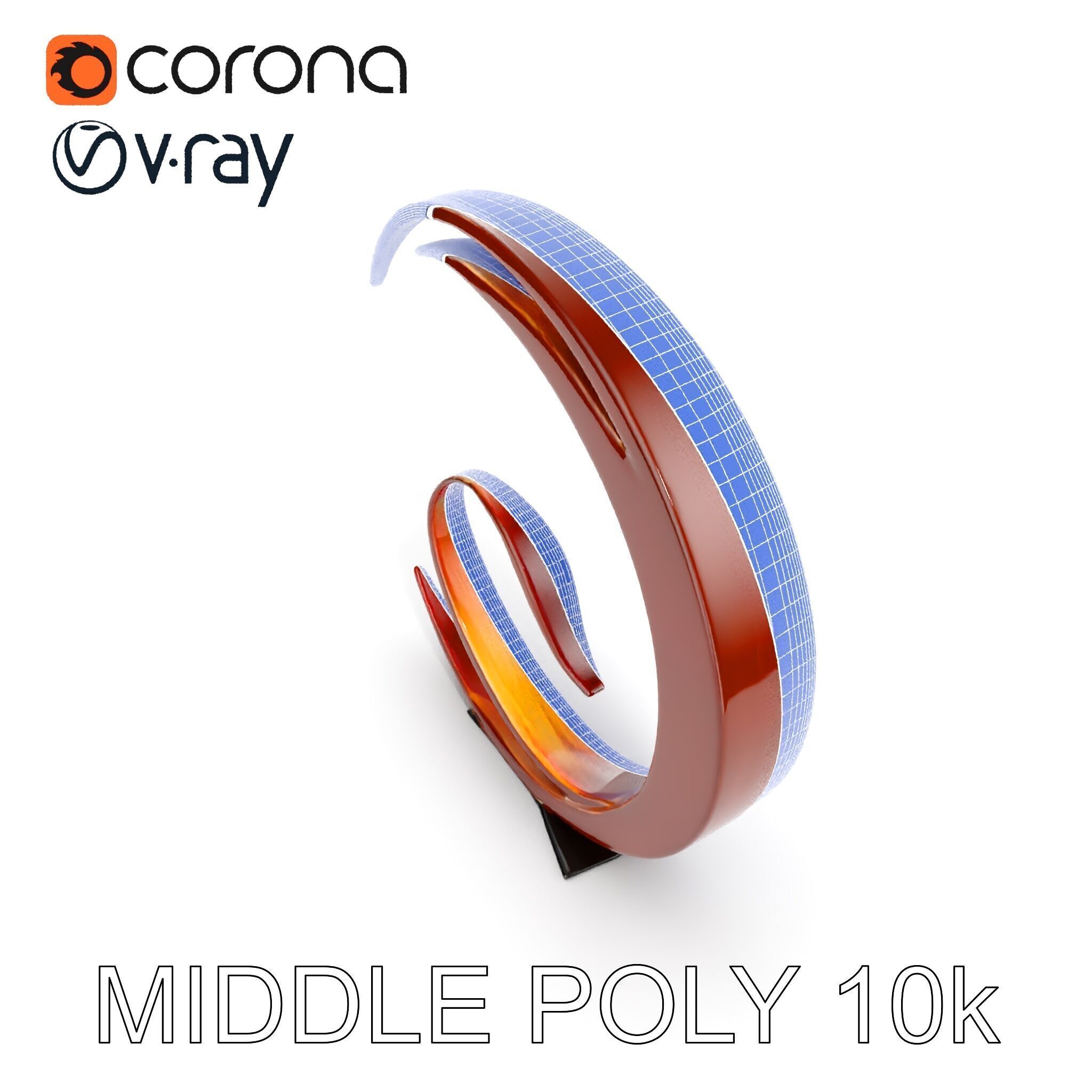 Abstract Metal Sculpture Model Pack Low-poly 3D model_22