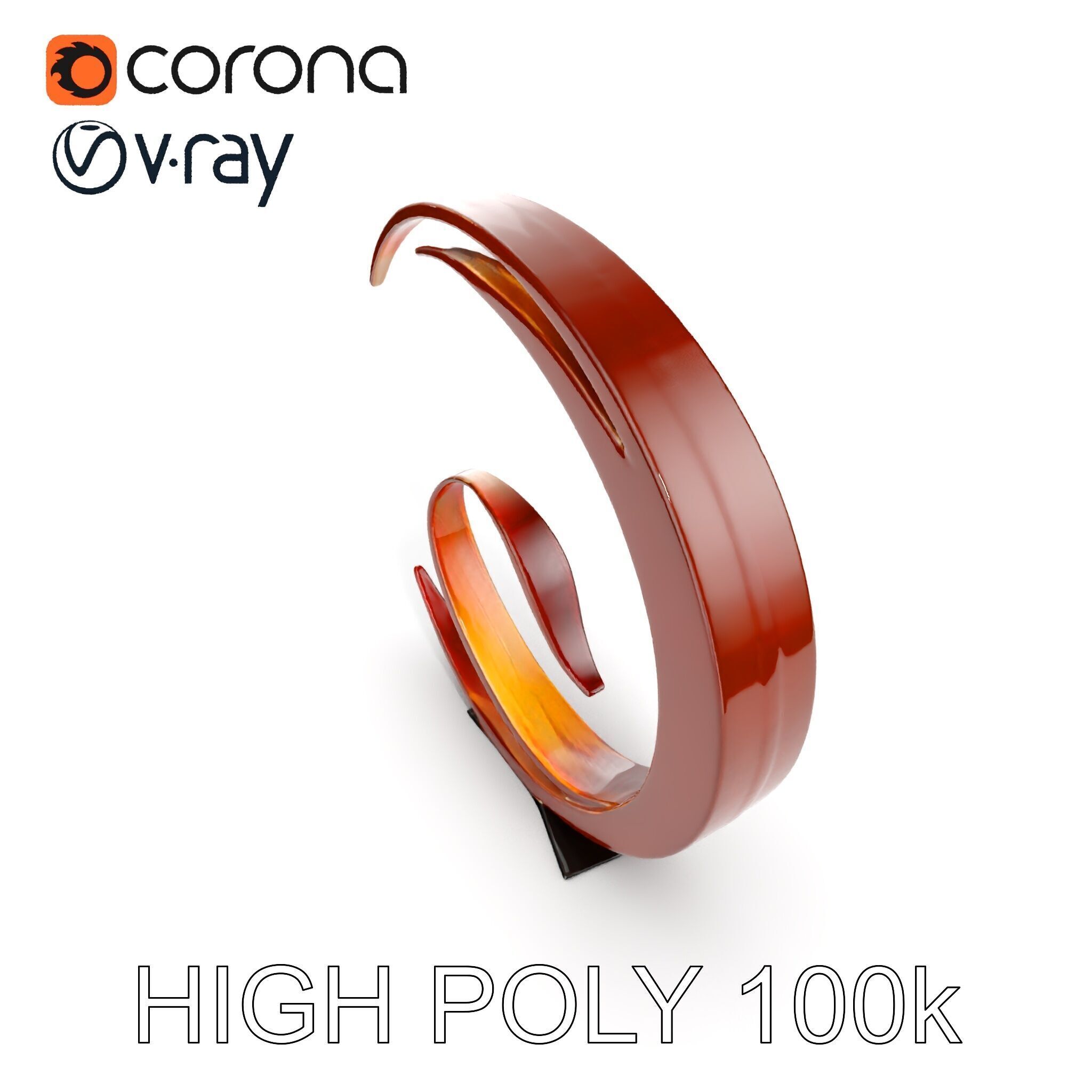 Abstract Metal Sculpture Model Pack Low-poly 3D model_24