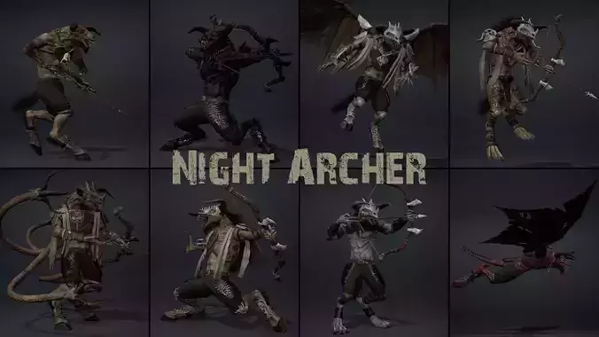 Night Archer Low-poly 3D model