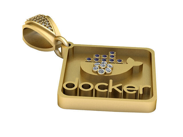 DOCKER SQUAR PENDANT 3D print model
