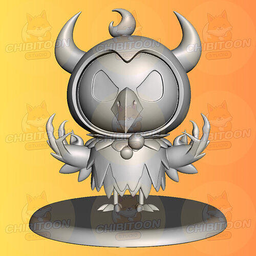 Umbraquill The Mysterious Owl Mage of Shadows Chibi Kawaii 3D print model
