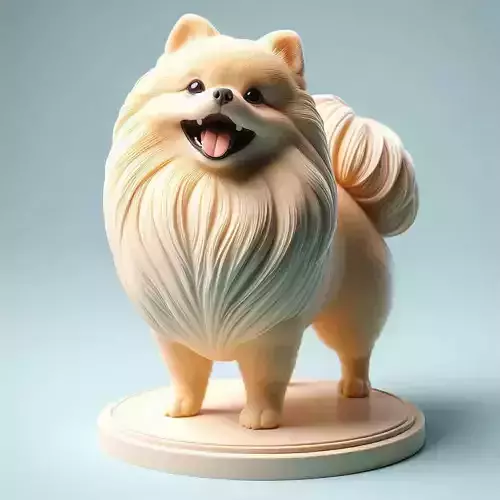 807 Laughing Pomeranian  Full Color 3D Model  fantasy