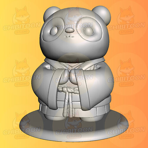 Shunzo The Zen Master Panda Chibi Kawaii 3D print model