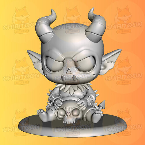 Snaggle The Mischievous Little Demon Chibi Kawaii 3D print model