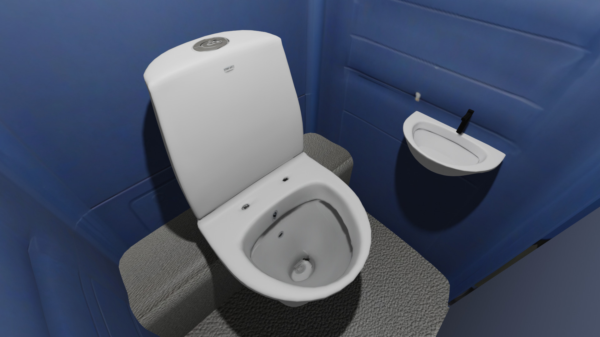 Portable Toilet - Rigged  Low-poly 3D model_8