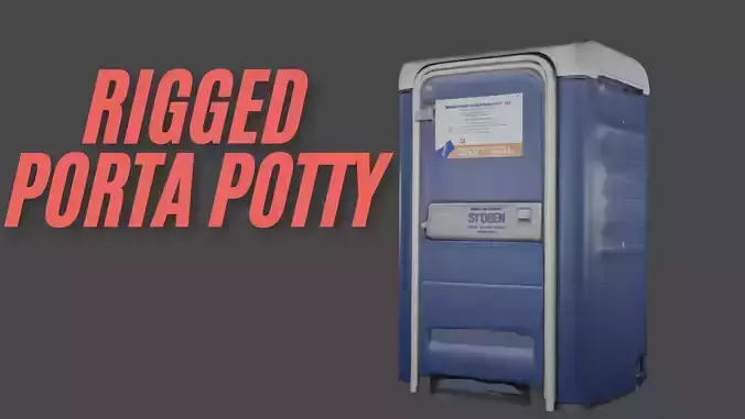 Portable Toilet - Rigged  Low-poly 3D model