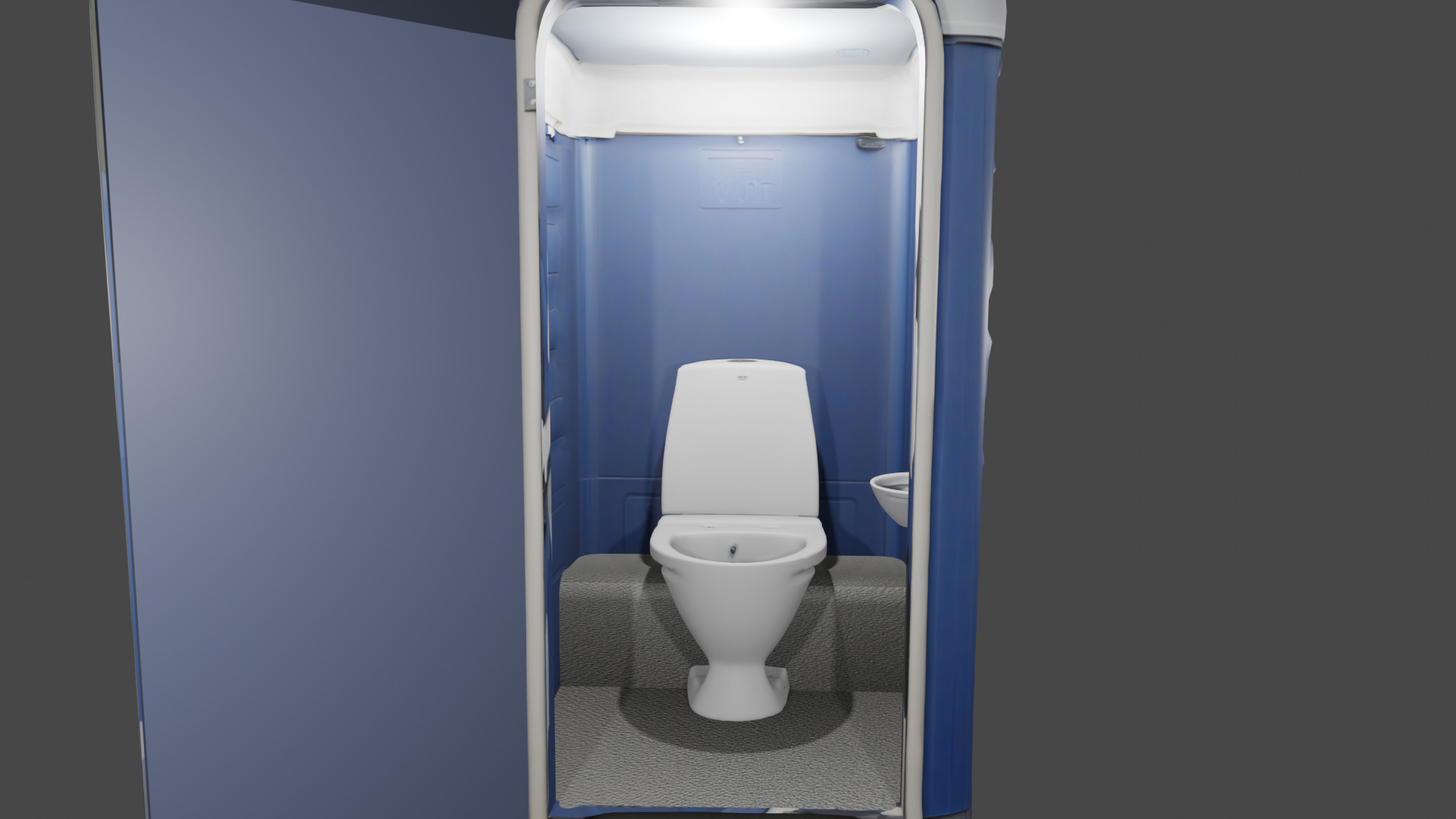 Portable Toilet - Rigged  Low-poly 3D model_5