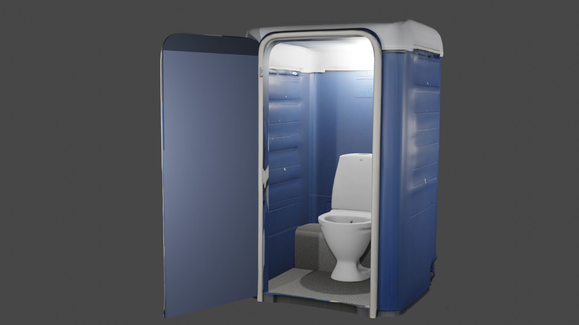 Portable Toilet - Rigged  Low-poly 3D model_2