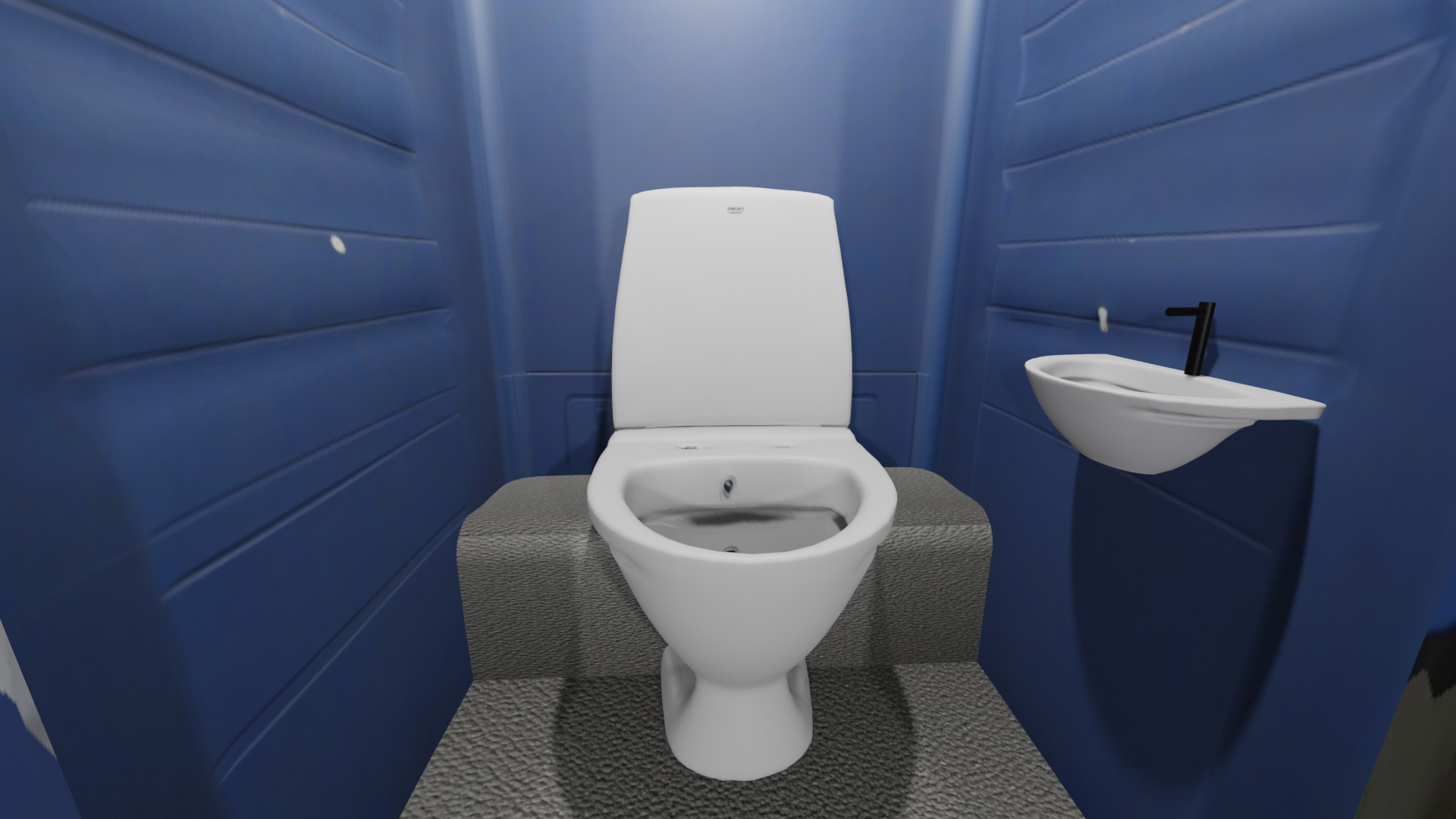 Portable Toilet - Rigged  Low-poly 3D model_6