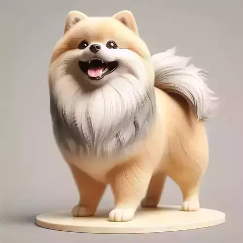 808 Laughing Pomeranian  Full Color 3D Model  fantasy