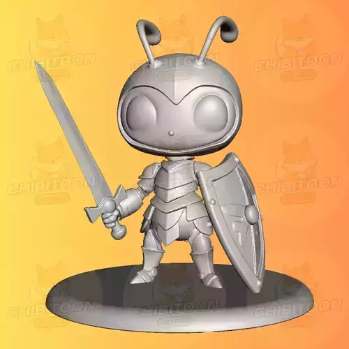Antmor The Valiant Ant Knight Chibi Kawaii 3D print model