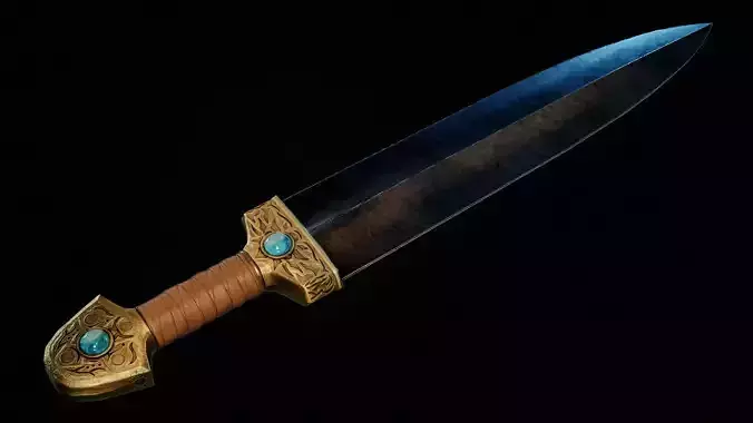 Ornate Mystic Short Sword Free low-poly 3D model